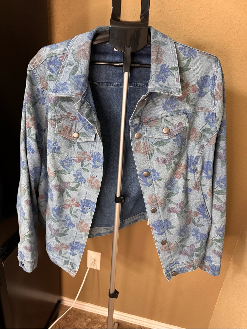 NorthStyle Pastel Floral Light Blue Denim Jacket - Women